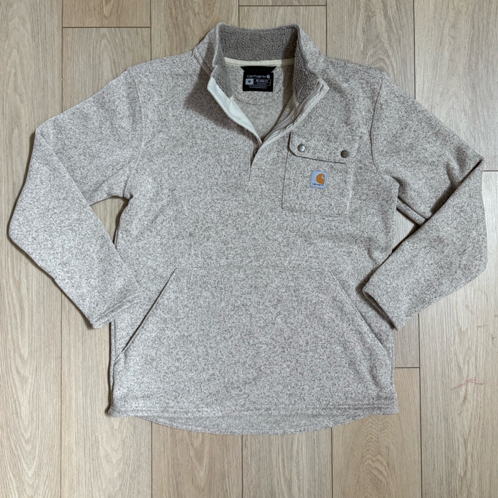 Carhartt Heathered Tan Quarter-Zip Pullover